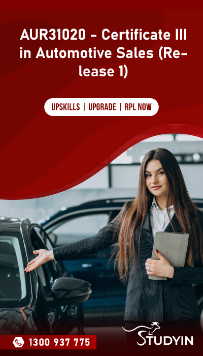 AUR31020 - Certificate III in Automotive Sales (Release 1)